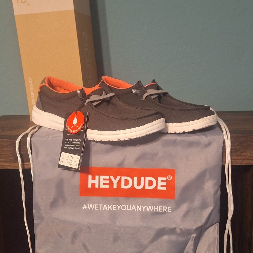 Hey Dude Gray and Orange Women's Slippers